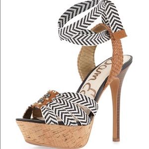 Sam Edelman Platform Wrap Around Heels Size 8